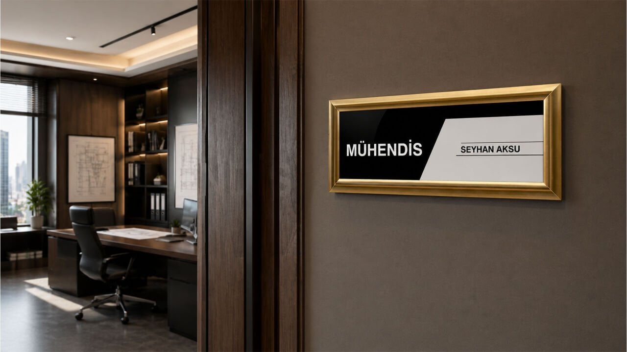 Gold Alüminyum Kapı İsimliği ile Ofisinizde Şıklığı ve Profesyonelliği Yakalayın