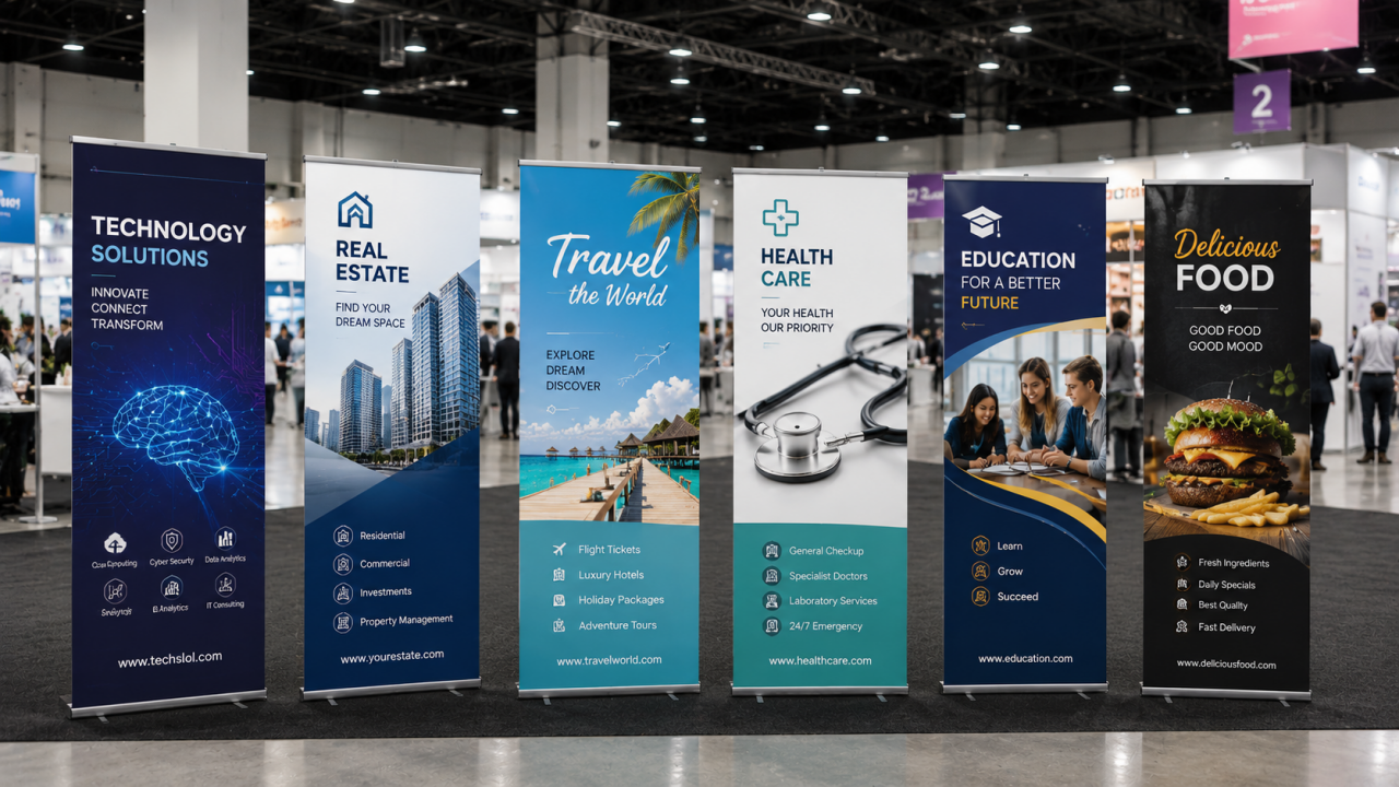 Quick Banner Banner Tutucu 80x200: Taşınabilir Reklam Çözümlerinde Hızlı, Şık ve Profesyonel Sunum
