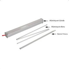 Roll Up Banner Reklam Standı 100x200 Alüminyum Fuar Standı