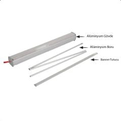 Roll Up Banner Reklam Standı 100x200 Alüminyum Fuar Standı