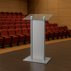 GlassPodium Alüminyum Sunum ve Konferans Kürsüsü
