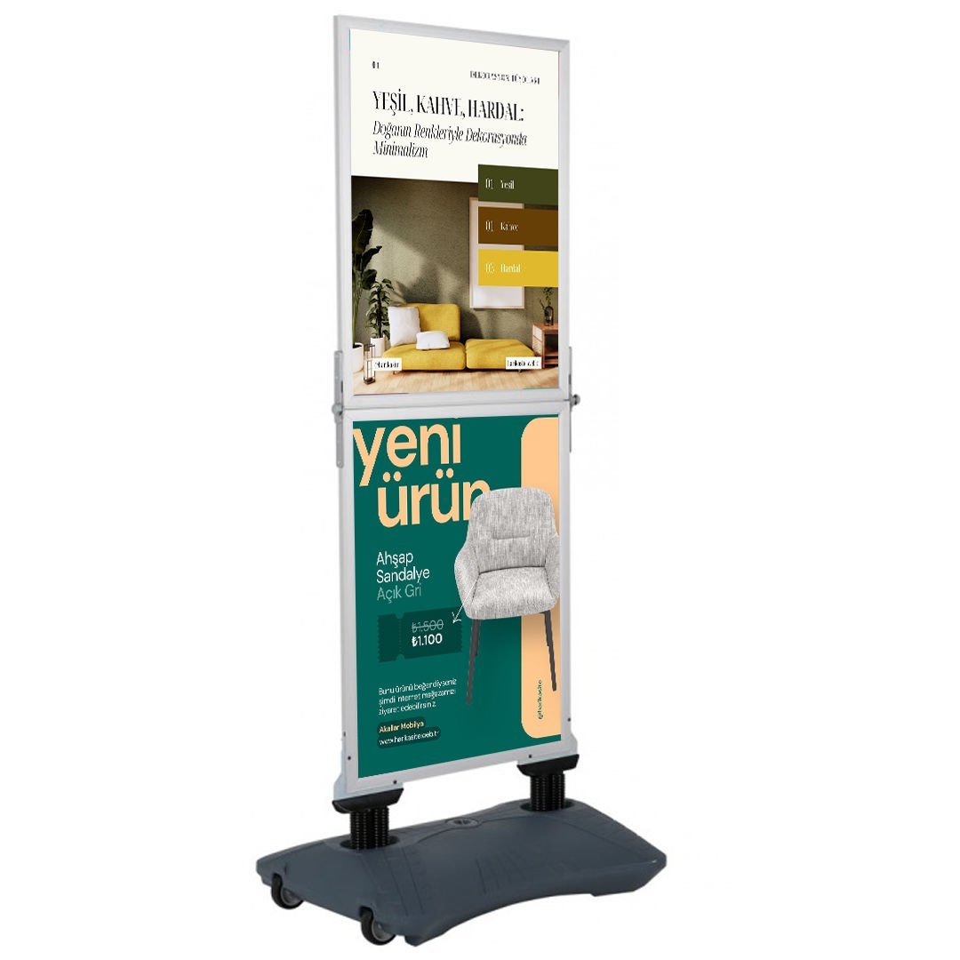 2x55x70 Gri Renk Helezon Su Tanklı Slim Yaylı Pano Çift Katlı Slim Windpro