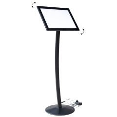 Curved Led Işıklı Siyah Renk Reklam ve Menü Panosu