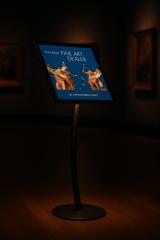 Curved Led Işıklı Siyah Renk Reklam ve Menü Panosu