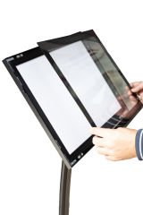 Curved Led Işıklı Siyah Renk Reklam ve Menü Panosu