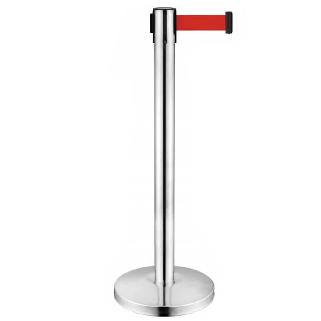 Paslanmaz Şerit Bariyer Direği – 3 m Uzatılabilir Şerit, İç Mekan Protokol Çözümü