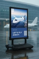 Siyah Renk Helezon Su Tanklı Reklam ve Kaldırım Panosu Kapı Önü Yaylı Pano