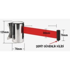 Paslanmaz Şerit Bariyer Duvar Tipi – Uzatılabilir Şerit, İç Mekan Protokol Çözümü