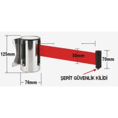 Paslanmaz Şerit Bariyer Duvar Tipi – Uzatılabilir Şerit, İç Mekan Protokol Çözümü