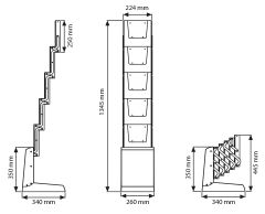 5xa4 Zigzag Ayaklı Broşürlük Standı - Çantalı Portatif Broşür Set