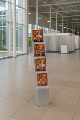 5xa4 Zigzag Ayaklı Broşürlük Standı - Çantalı Portatif Broşür Set