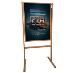 Kahverengi Alüminyum Ayaklı Poster ve Reklam Panosu – Açılır Kapak (İnfo Pano)