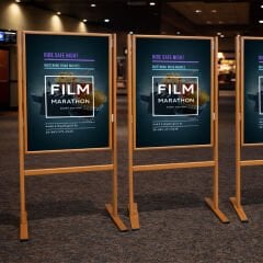 Kahverengi Alüminyum Ayaklı Poster ve Reklam Panosu – Açılır Kapak (İnfo Pano)