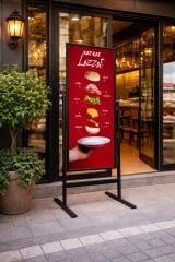 Siyah Renk Slim Maki Pano Ayaklı Reklam ve Poster Pano