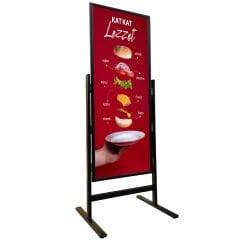 Siyah Renk Slim Maki Pano Ayaklı Reklam ve Poster Pano