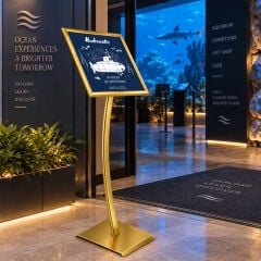 Ojigi (Eğimli) Tek Ayaklı Reklam ve Menü Panosu Gold