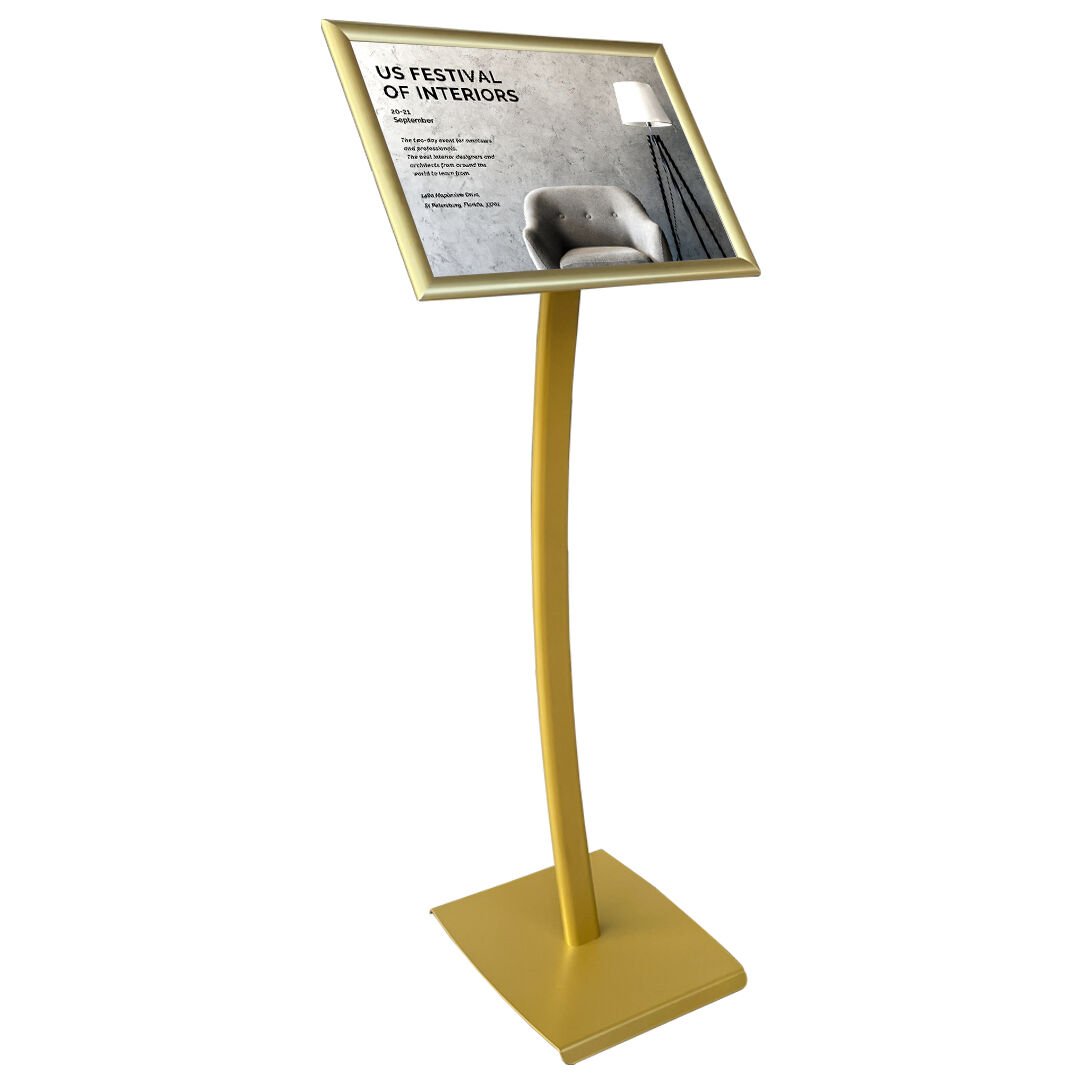 Ojigi (Eğimli) Tek Ayaklı Reklam ve Menü Panosu Gold