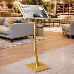 Ojigi (Eğimli) Tek Ayaklı Reklam ve Menü Panosu Gold