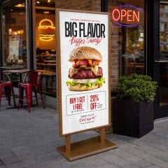 ELEGANTE Kahverengi Çift Taraflı Reklam&Poster Panosu