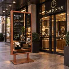 ELEGANTE Kahverengi Çift Taraflı Reklam&Poster Panosu