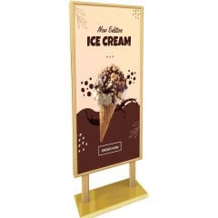 ELEGANTE Gold Çift Taraflı Reklam&Poster Panosu