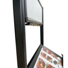Işıklı Restoran Menü Standı | Alüminyum Çift Taraflı Menü Panosu ve Restoran Karşılama Standı