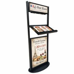 Işıklı Restoran Menü Standı | Alüminyum Çift Taraflı Menü Panosu ve Restoran Karşılama Standı