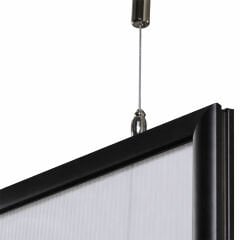 25mm Siyah Renk Çift Taraflı Tavan Askılı Gönye Köşe Alüminyum Çerçeve