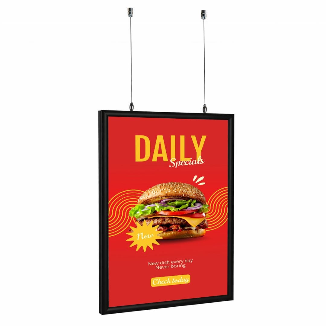 25mm Siyah Renk Çift Taraflı Tavan Askılı Gönye Köşe Alüminyum Çerçeve