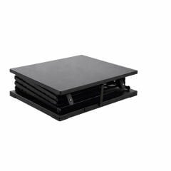 Siyah Renk Metal Katalog Standı - Ayaklı 3 Katlı Broşür Standı