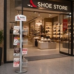 Vertical Ordered Çift Sıra Broşürlük & Ayaklı Broşür Standı