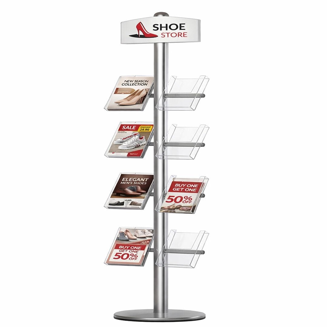 Vertical Ordered Çift Sıra Broşürlük & Ayaklı Broşür Standı