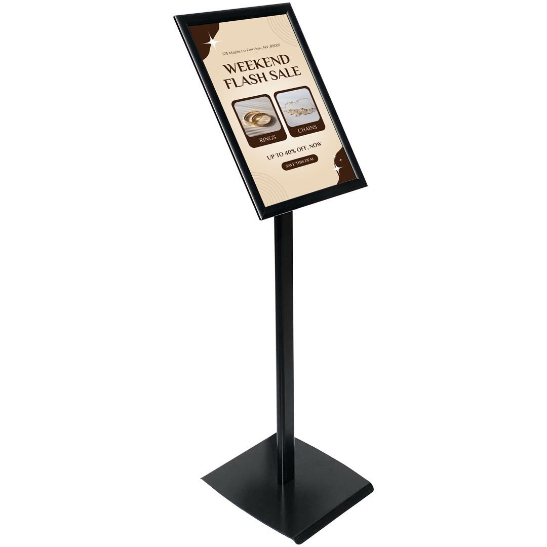 Siyah Renk Reklam ve Menü Panosu Tek Ayaklı Yönlendirme ve Bilgilendirme