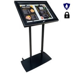 2xA4 Kilitli Restoran Menü ve Bilgi Panosu Kilitli Su Geçirmez İç ve Dış Mekan Tekerlekli