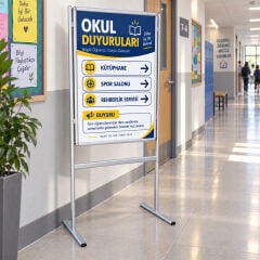 Alüminyum Ayaklı Poster ve Reklam Panosu Açılır Kapak (İnfo Pano)
