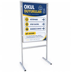 Alüminyum Ayaklı Poster ve Reklam Panosu Açılır Kapak (İnfo Pano)