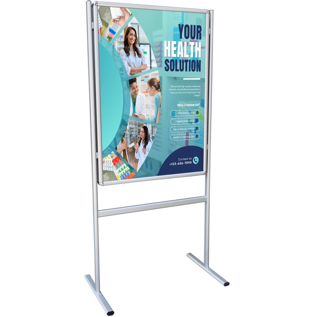 Alüminyum Ayaklı Poster ve Reklam Panosu Açılır Kapak (İnfo Pano)