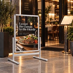 Maki Pano Çift Taraflı Alüminyum Reklam ve Kaldırım Panosu & Tabelası