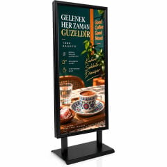 ELEGANTE Siyah Çift Taraflı Reklam&Poster Panosu