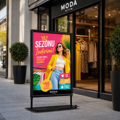 Swing Tekerlekli Çift Taraflı Reklam & Poster Panosu