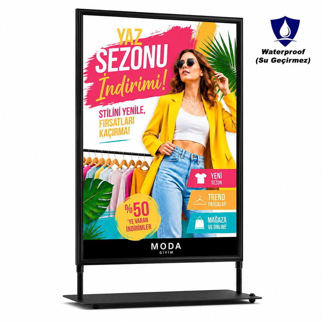 Swing Tekerlekli Çift Taraflı Reklam & Poster Panosu