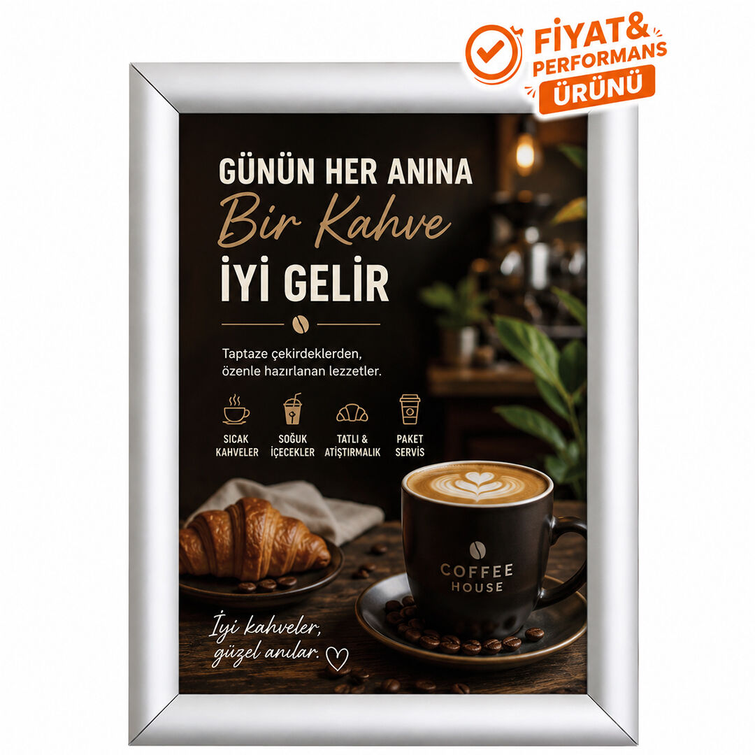 25mm A4(21x29.7cm) Eko Gönye Köşe Aç-Kapa Alüminyum Çerçeve