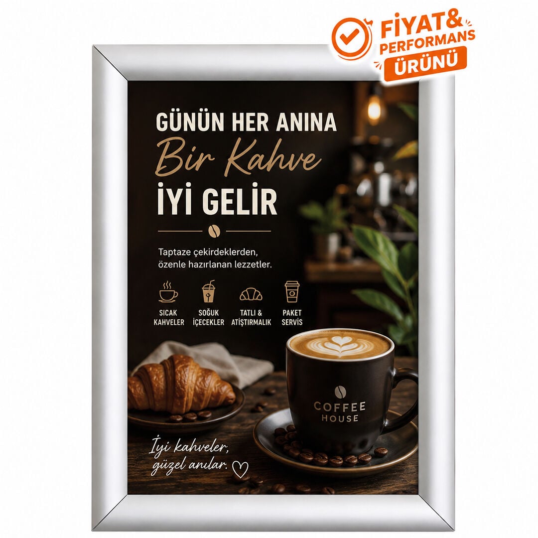 25mm A4(21x29.7cm) Eko Gönye Köşe Aç-Kapa Alüminyum Çerçeve