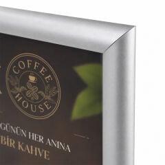 25mm A4(21x29.7cm) Eko Gönye Köşe Aç-Kapa Alüminyum Çerçeve