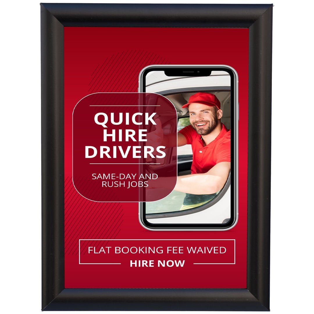 25 mm Gönye Köşe Siyah Renk Alüminyum Poster Çerçeve Aç-Kapa Çerçeve