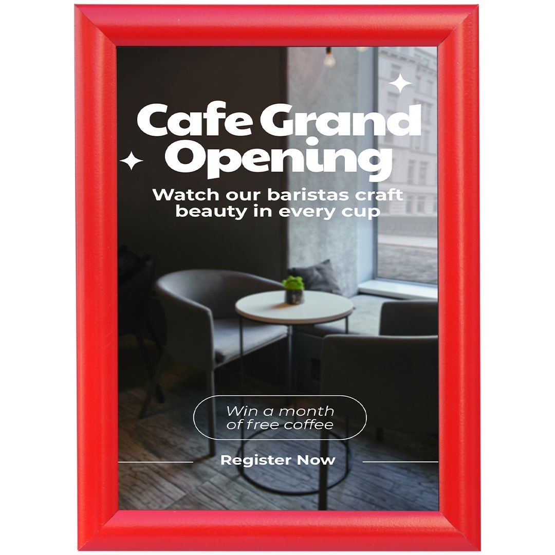 25 mm Kırmızı Renk Alüminyum Poster Çerçeve Gönye Köşe