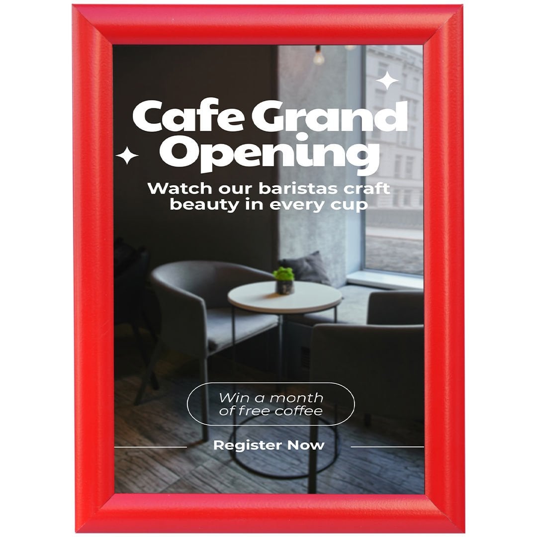 25 mm Kırmızı Renk Alüminyum Poster Çerçeve Gönye Köşe