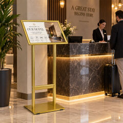 Gold Çift Ayaklı Reklam ve Menü Panosu(Yatay)