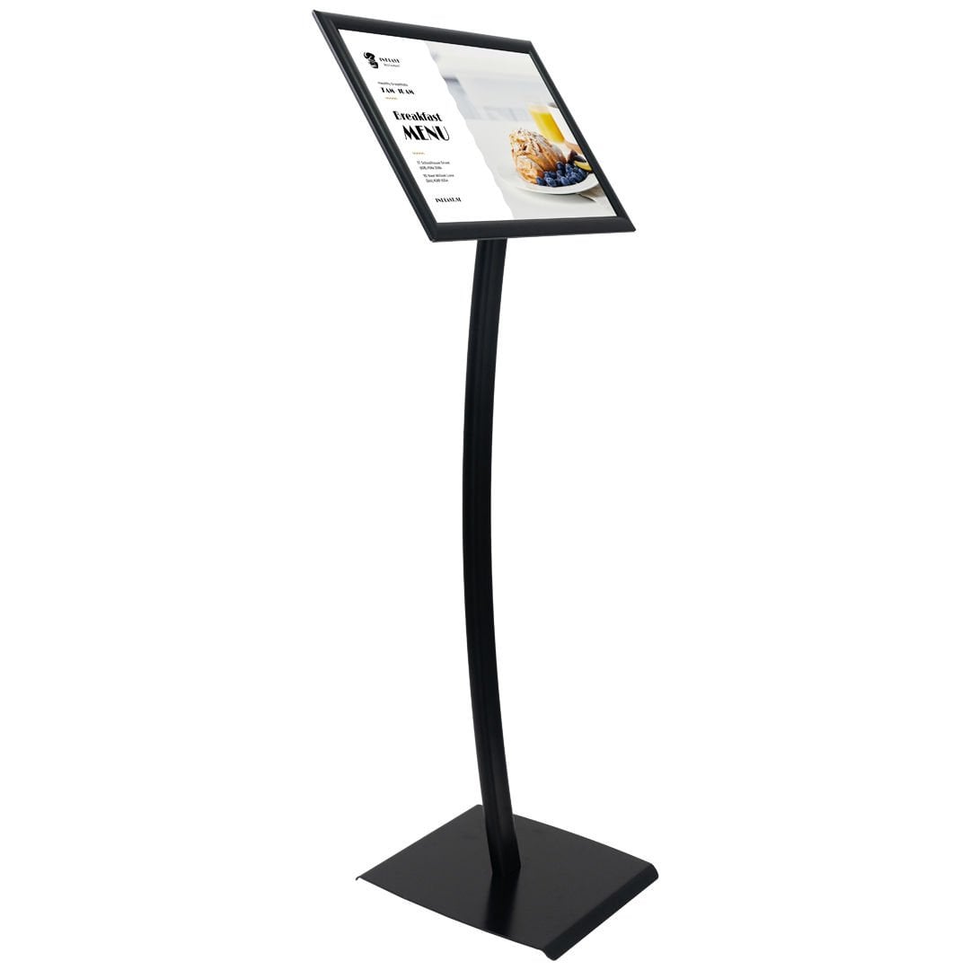 Ojigi (Eğimli) Tek Ayaklı Reklam ve Menü Panosu SİYAH RENK