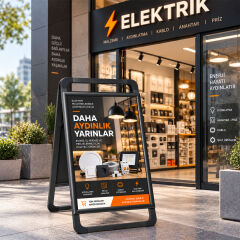 Yeni nesil A Pano Kaldırım ve Reklam Panosu(Siyah)